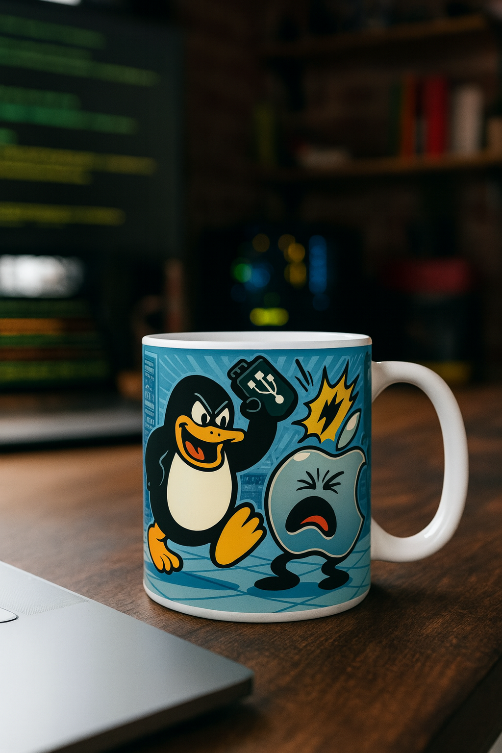 Le Mug du Geek : Le Pingouin Linux met KO la Pomme